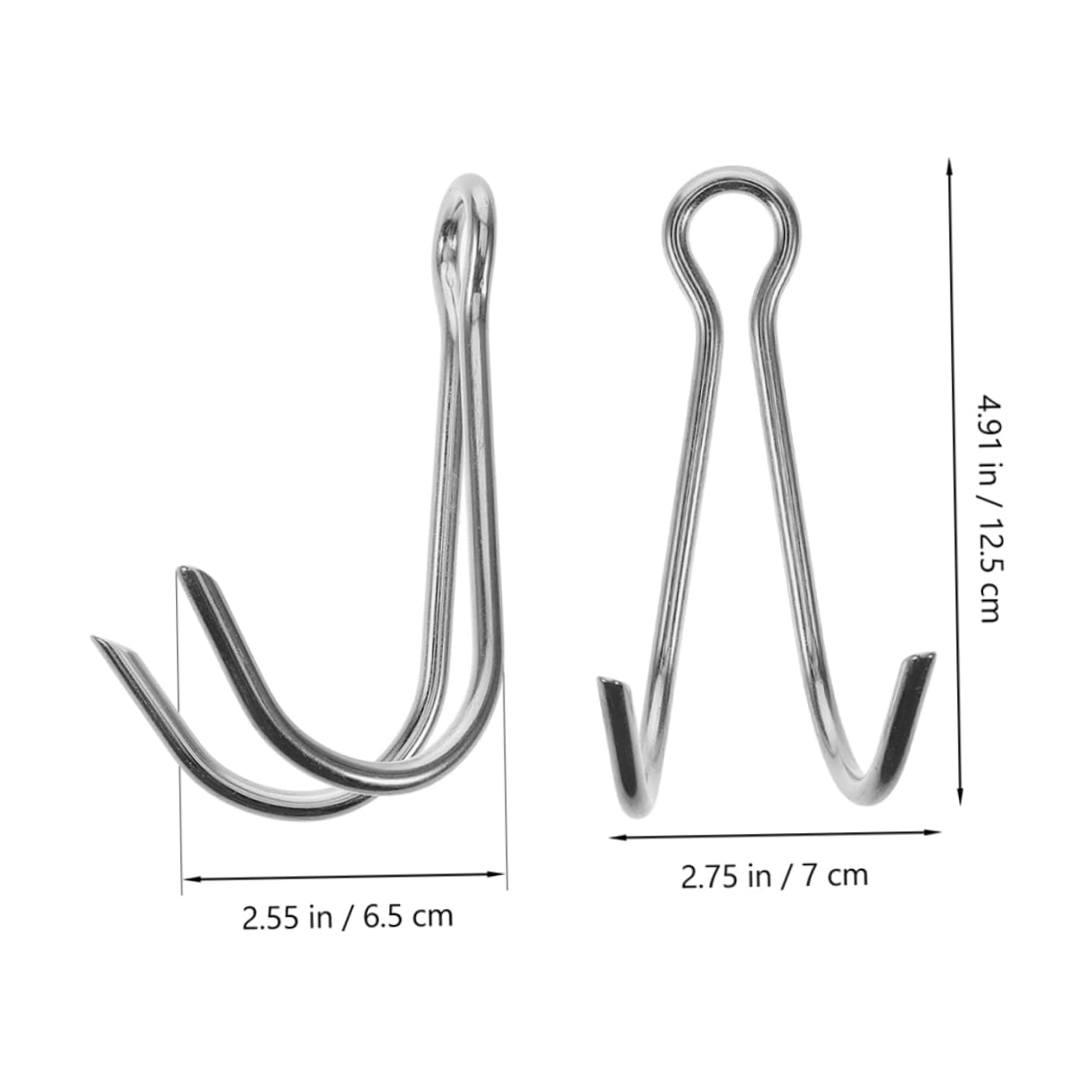 KICHOUSE 2 Pcs Stainless Steel Double Reef Hooks Scuba Diving Gear Snorkeling Diving Hook