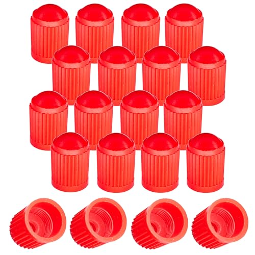 cyclingcolors 20x Bouchon de Valve Capuchon Plastique Schrader Pneu vélo Moto Auto Voiture Quad Trottinette, Rouge
