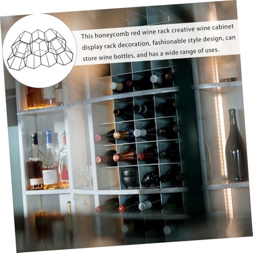 Soporte para 7 botellas de vino de metal diseño panal miniatura 5