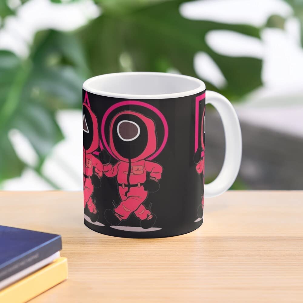 CRAFT MANIACS Squid Games Fan Art White Ceramic Tea / Coffee Mug | UBER Cool Merch for Squid Game Lovers
