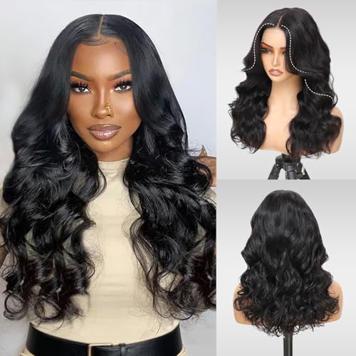 Doiwile Pre Everything Curtain Bangs Wig Human Hair Loose Body