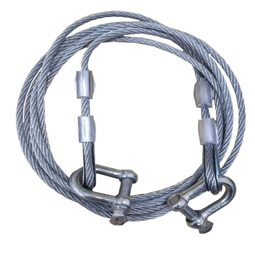 Auybuig 牽引ロープ 直径1cm 5メートル10トンワイヤーロープ牽引ロープ二つの金属フック 緊急対応用品 防水 防湿付き 自動車牽引ロープ 新車牽引用鋼線 メンテナンス用スペアパーツ 工具 緊急装備品 (5メートル10トン)