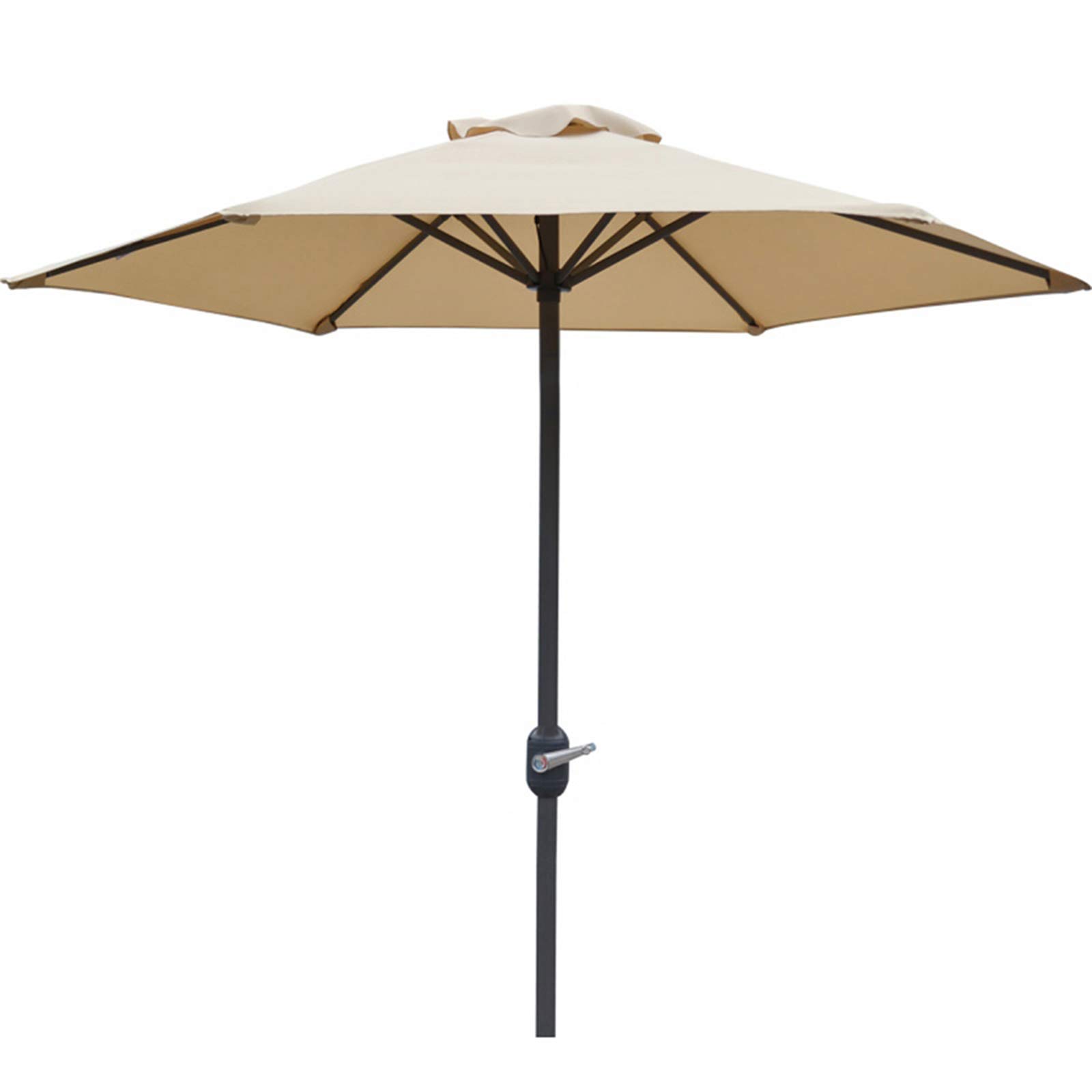 Parasol De Jardín 2M, Protección UV 40+, Manivela, Sombrilla para Jardines Y Patios, 6 Costillas, Protector Solar Redondo (Base No Incluida)
