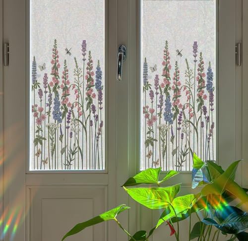 2 piezas film decorativo para ventana privacidad floral miniatura 7