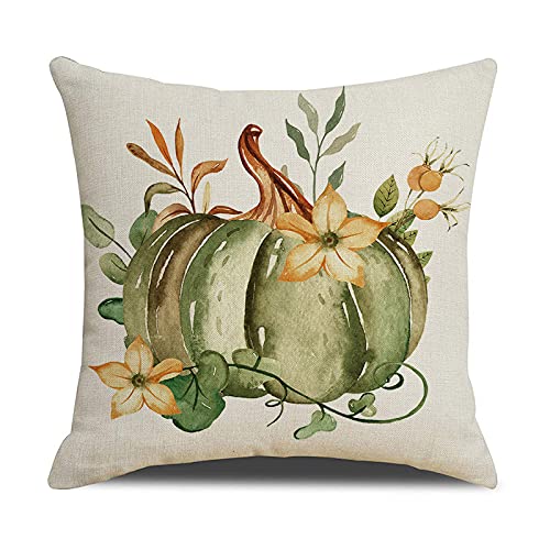 Ameyahud Pumpkin Throw Pillow Covers Autumn Throw Pillow Covers Thanksgiving Throw Pillow Covers Full Flax Cute Throw Pillow Case Set Of 4 (18 X 18) For Sofa Bad Home Decor #TOP3