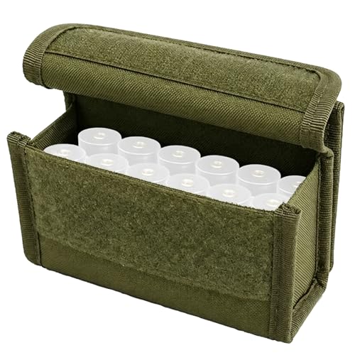 Munición Táctica de 10 Cartuchos para Escopeta, Funda MOLLE para Exteriores para Cartuchos de Calibre 12/20, Portacartuchos(Green)