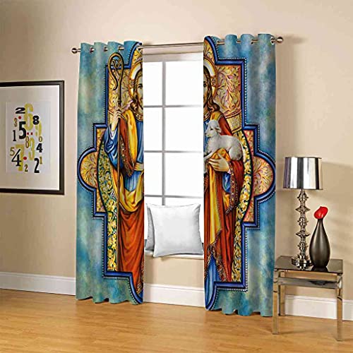 Rideaux occultants chambre Jésus 3D lot de 2 grand format