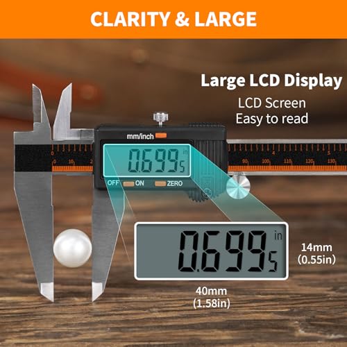 image for HARDELL Digital Caliper 12 Inch, Stainless Steel Caliper Measuring Too
