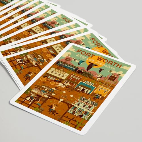 Baraja de 52 cartas poker Fort Worth Texas Geométrica miniatura 5