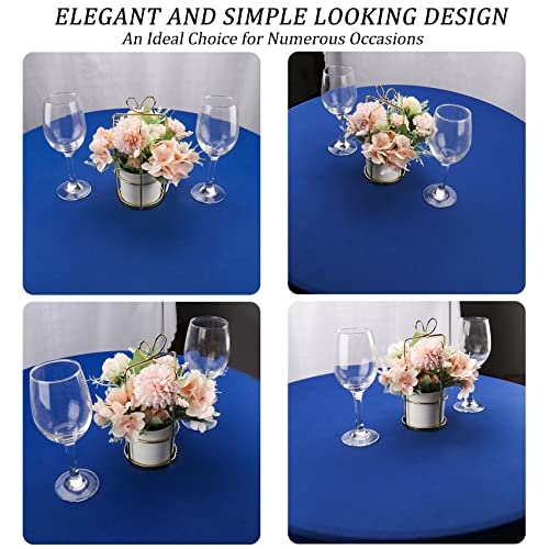 Image of 4 Pack 32x43 Inch Cocktail Table Cover Spandex Stretch Square Corners Tablecloth, Cocktail Round Table Cloth, Fitted High Top Table for Bar, Weddings, Birthday, Banquet, Outdoor Party (Royal Blue)