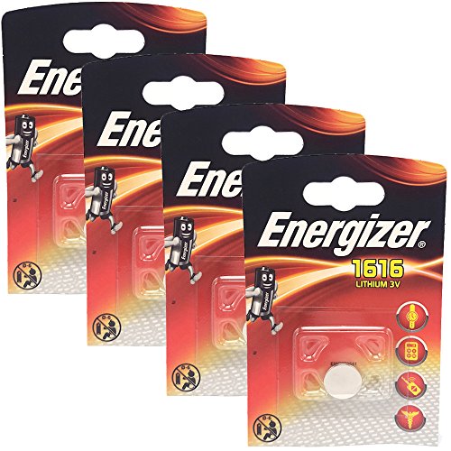 Energizer CR1616 Lot de 4 piles bouton lithium 3 V