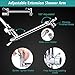 Shower Head, 8 Inch High Pressure Rainfall Shower Head/Handheld Shower Combo with 11 Inch Extension Arm, 9 Settings Adjustable Anti-leak Shower Head with Holder/Hose, Height/Angle Adjustable