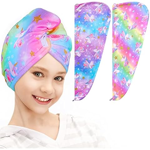 FIOBEE Microfiber Hair Towel Wrap for Kids Cover