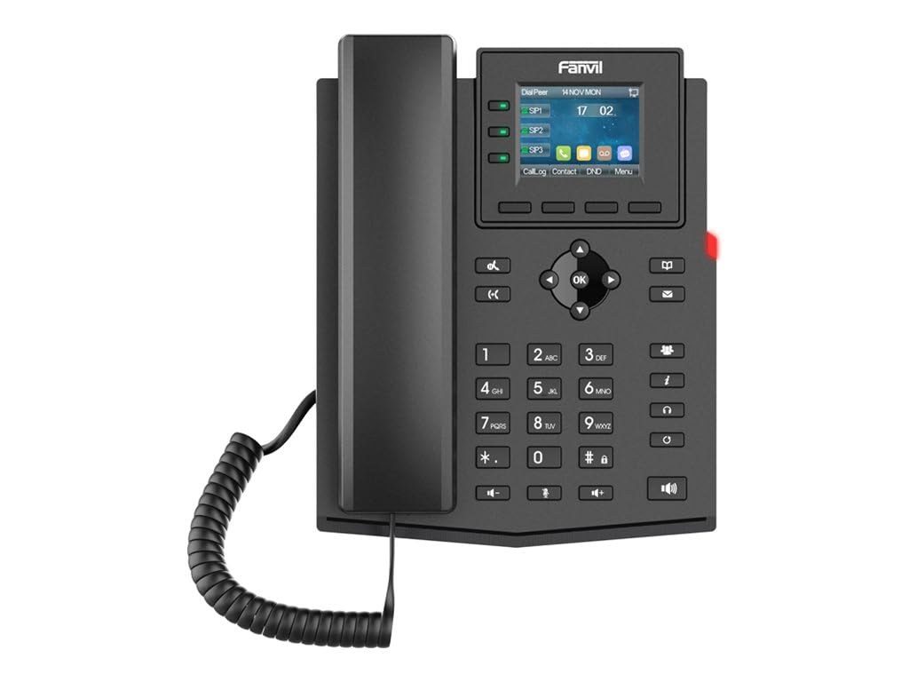 Fanvil X303G téléphone fixe Noir 4 lignes LCD