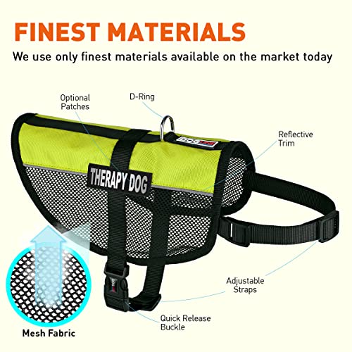 Dogline Maxaire Multi-Purpose Mesh Vest For Dogs And 2 Removable Therapy Dog Patches, Large, Green #TOP1