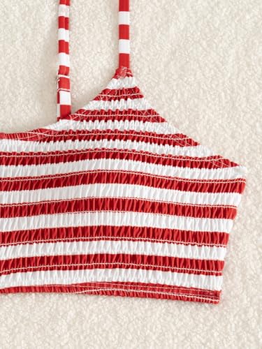 Image of Fanuerg Women's Ribbed Bikini Sets Scoop Neck Cheeky Swimsuit Textured Two Piece Bathing Suit