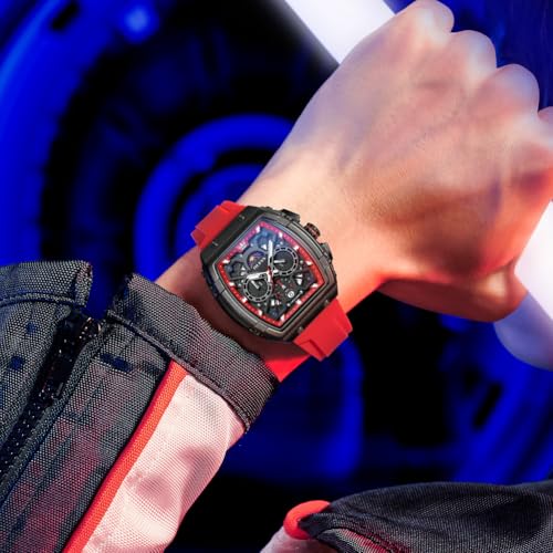 Image of OLEVS Watches for Men Business Diamond Moon Phase Male Watch Chronograph Fashion Dress Waterproof Date Analog Quartz Waterproof SiliconeMen Wrist Watch
