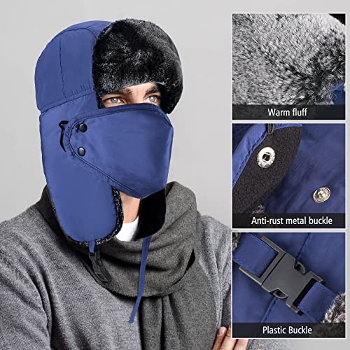 Image of mysuntown Winter Hats for Women Men Trapper Ushanka Hat with Ear Flaps