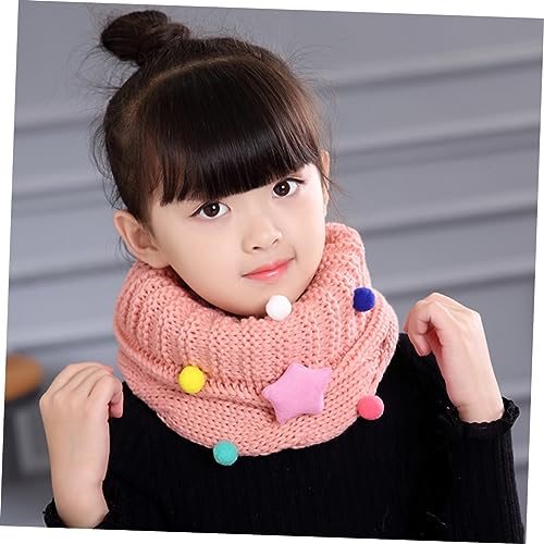 Didiseaon Boys Girls Winter Scarf 7.87 Inch Wide Star Pom Ball Knitted Neckwear for Boys and Girls2