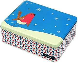 John Hanna Deep Rectangular Christmas Storage Tin, Metal