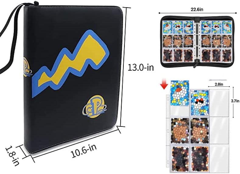 Leaflai Trading Card Binder, 720 Pockets Card Folder with 40 Removable Sleeves, Carrying Case Binder Album Trading Card Holder for Boys Girls Collectors