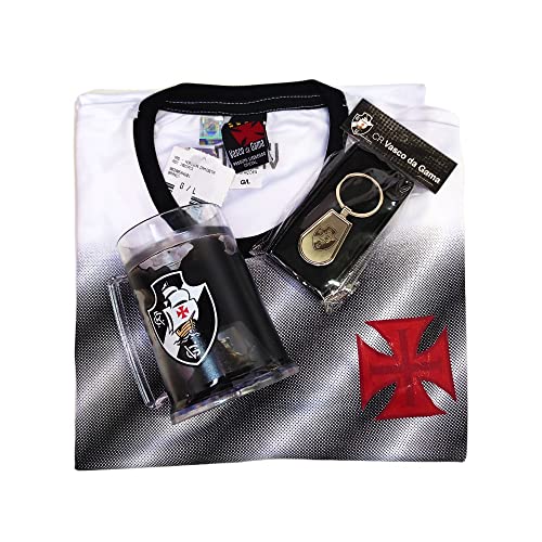 Kit Vasco Da Gama Oficial - Camisa Horizon + Caneca + Chaveiro - Masculino Tamanho:GG;Cor:Branco