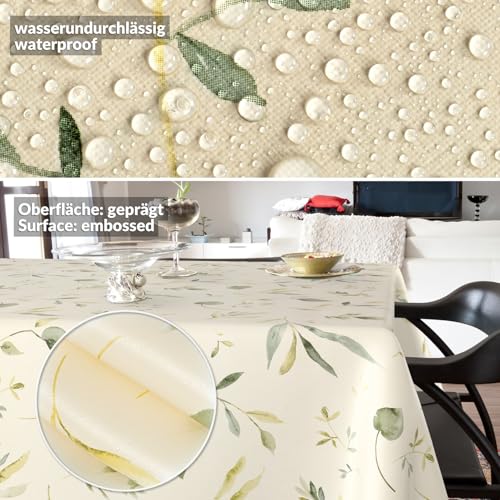 Miniatura 4 de Anro Mantel De Hule Lavable, Para Jardín, Impermeable, 180 X 100 Cm, Borde Cortado, Diseño De Flores Canadá