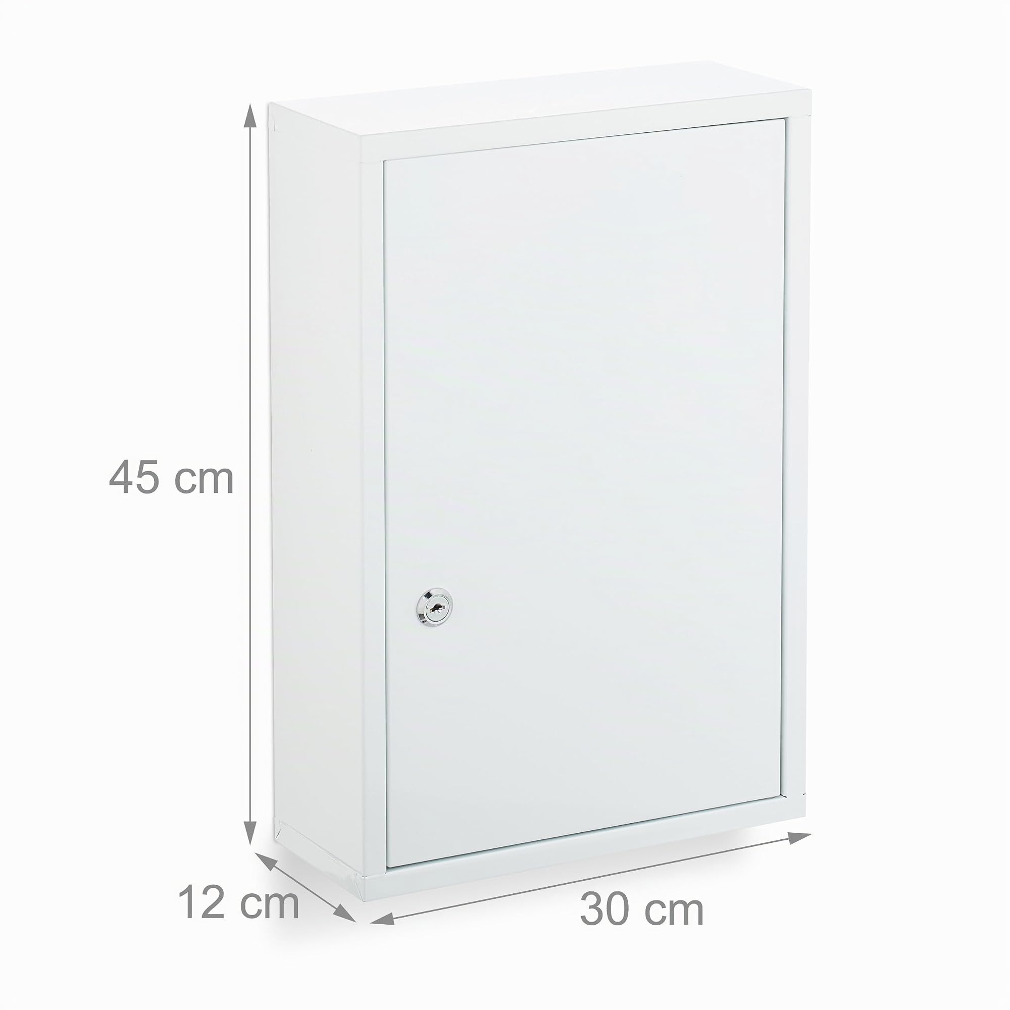 Relaxdays Armoire à Pharmacie, Murale, Acier, 3 Compartiments Pratiques, H x L x P : 45 x 30 x 12 cm, Blanche