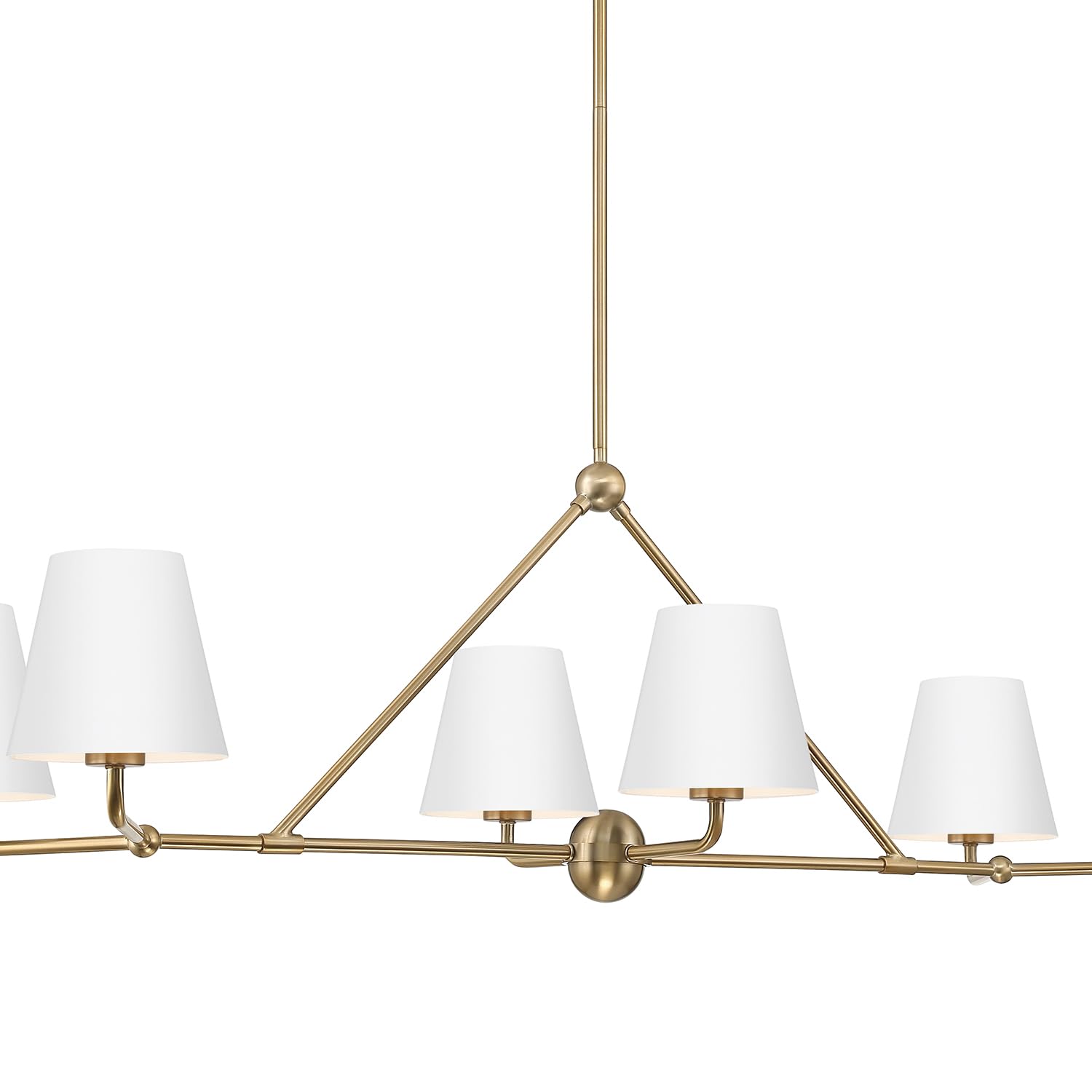 Crystorama Xavier 46'' Vibrant Gold + White Linear Chandelier