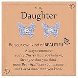 Pendientes para niñas, aretes de mariposa de plata de ley, regalos de joyería para niñas, adolescentes, hija, nieta, sobrina, hipoalergénicos, mariposas, Navidad, cumpleaños, día de San Valentín