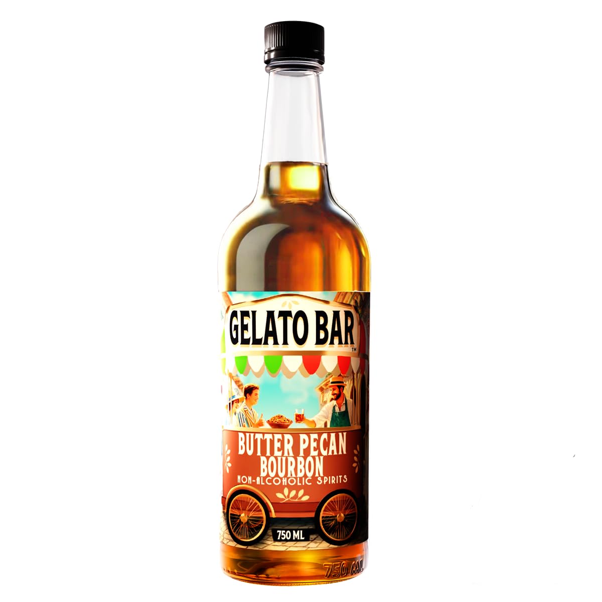 GELATO BAR Alternativa al Bourbon sin alcohol | Mantequilla De Nuez | El desarrollador líder mundial de bebidas espirituosas, licores y cócteles sin alcohol | 25,4 onzas líquidas (750 ml)