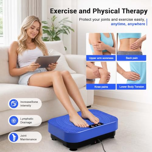 Image of Homesy Vibration Plate Exercise Machine, Vibrating Plate for Lymphatic Drainage, Full Body Shake Platform Board for Home Fitness and Fat Burning, Sport Gym Equipment for Women Men