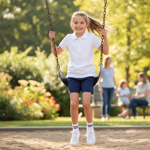 Image of Girls Polo Shirt Short Sleeve Shirt for School Uniform Polo Shirts