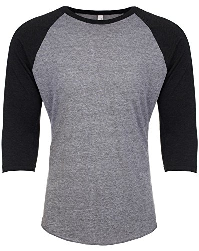 Next Level NL6051 Unisex 3/4 Sleeve Raglan - Vintage Black/ Premium Heather - XL