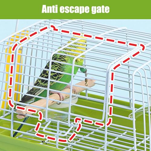 Portable Bird Travel Carrier With Wooden Perch - Lightweight and Breathable Transport Cage for Parakeets, Cockatiels, Parrots - Image 6