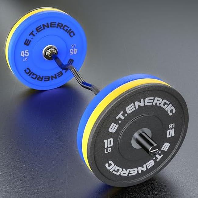 10LB/25LB/35LB/45LB/55LB Bumper Plates Odorless with 2 Opening Olympic Weight Plates Bumper Weights Set with Steel Insert Strength Training