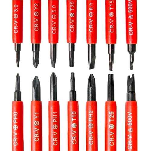 Jeu de tournevis isolés à double tête magnétique CRV 8 pièces fente Torx Phillips