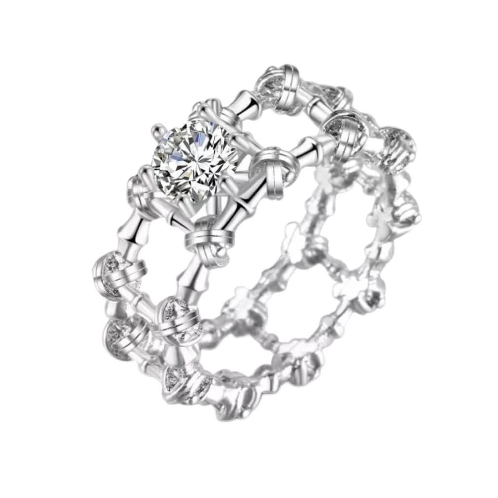 Bague en argent 925 qui ne noircit pas avec sa double rangée de cristal - 5