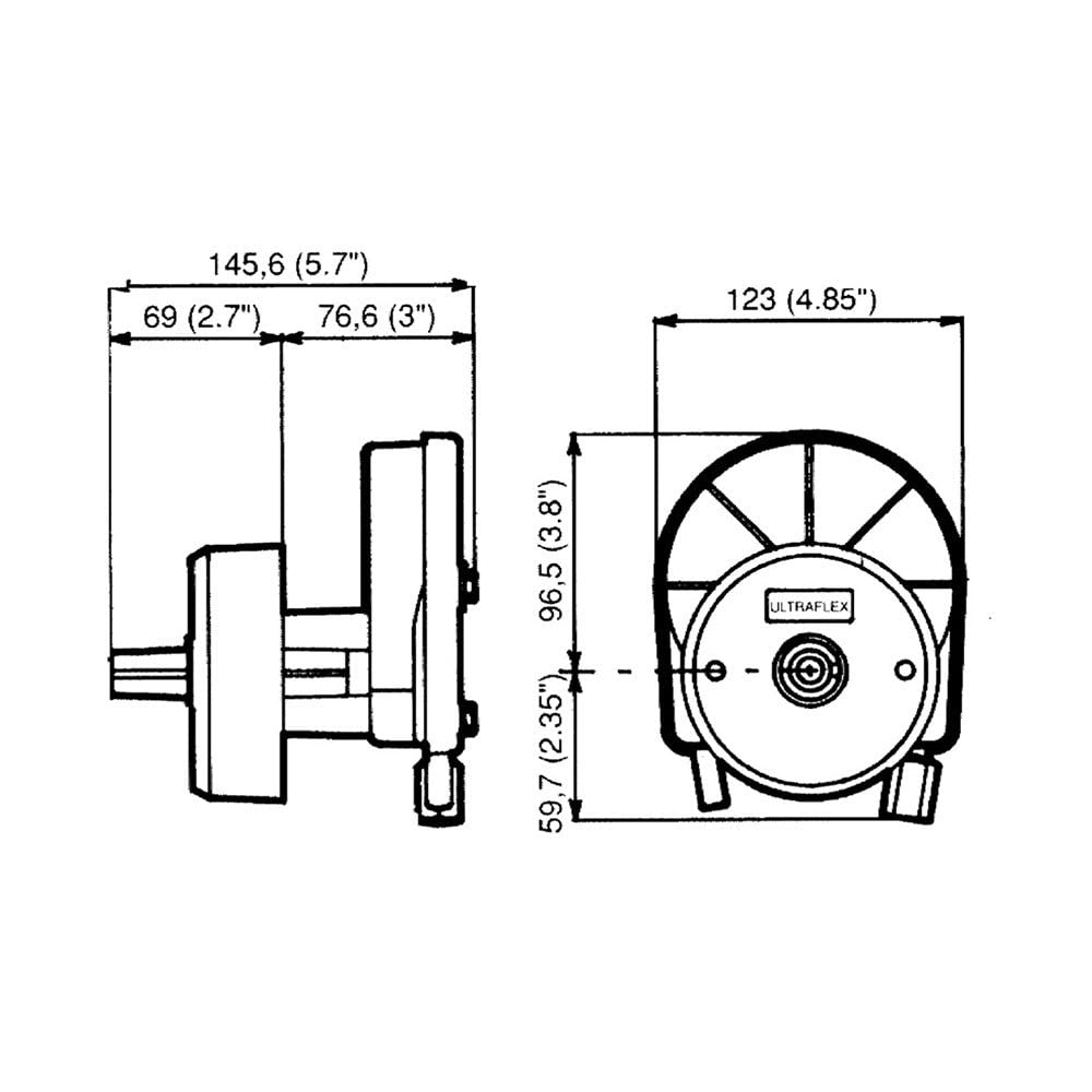 ULTRAFLEX 58665 Nautica Sistema di Guida Rotativo T 67 per Motori Fuoribordo Nera 55 HP 90° 45.067.00 , SENZA VOLANTE E CAVO