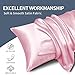 Horbaunal 5 Pieces Satin Duvet Cover Set Queen/Full Size Blush Pink Duvet Cover with Corner Ties & Zipper Closure, Luxury & Silky Bedding Set, 1 Duvet Cover and 4 Pillowcases (No Comforter)