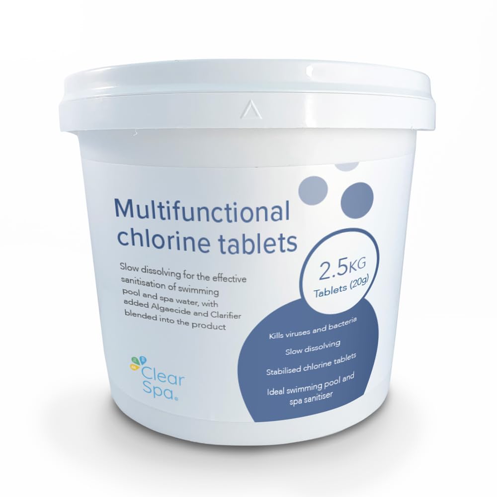 ClearSpa Multifunctional Chlorine Tablets 2.5kg - 20g Tablets Suitable for Hot Tub, Spa and Swimming Pool Treatment…