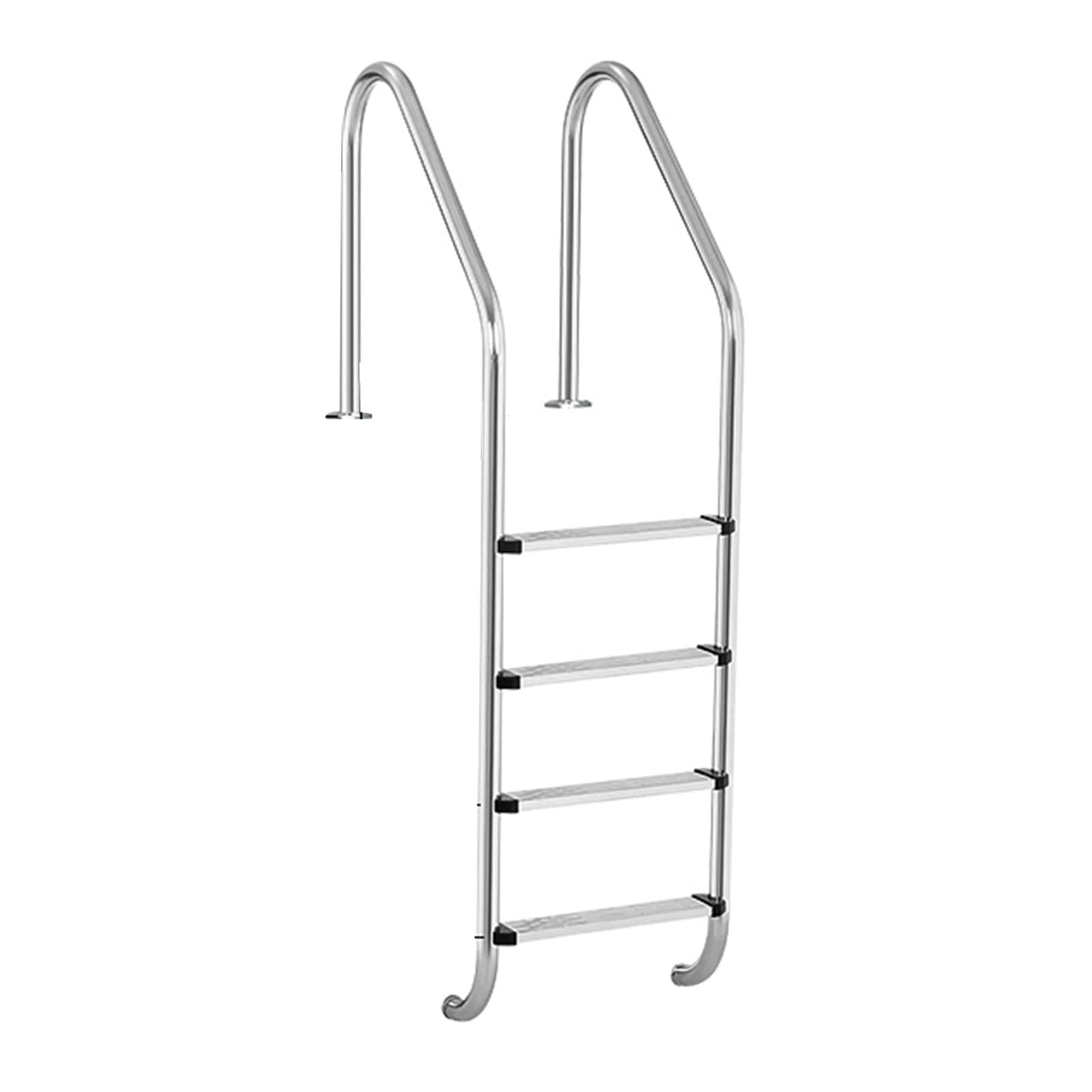 Scaletta per Piscina con corrimano, in Acciaio Inox interrato, Portata Fino a 250 kg, con Base di Installazione Rapida, Adatta per parchi Acquatici Interni ed Esterni.