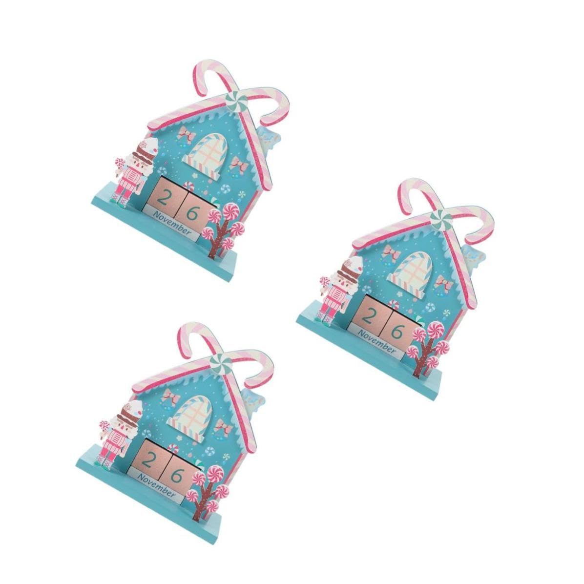 3 Sets Ästhetischer Holz Tischkalender für Büro und Weihnachten,