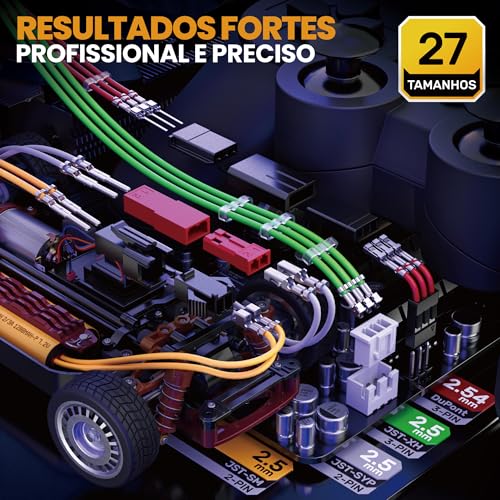 SOMELINE® Kit de conectores de ferramenta de crimpagem, JST-XH/SM/SYP 2,5 mm e conjunto de conectore