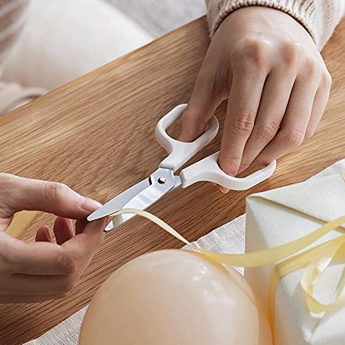 Bastelschere, Papierschere mit weichen, bequemen Griffen for Büro, Schule und Zuhause – 15 cm weiße Schere