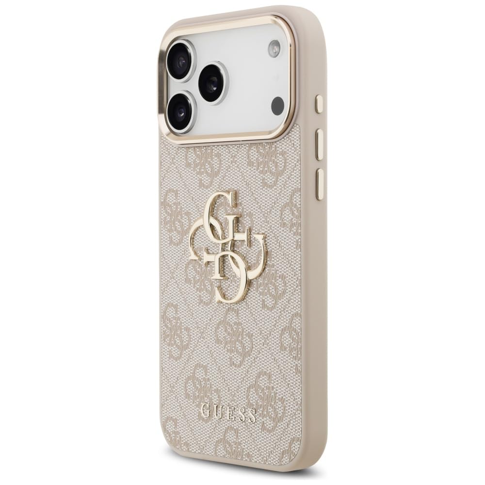 CG Mobile Guess 4G - Carcasa para iPhone 17 Pro MAX (4G, diseño clásico, Color Rosa/Dorado)