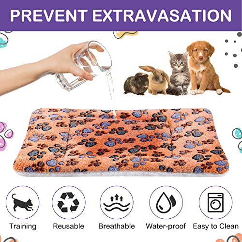 Haull 4 Pcs Waterproof Guinea Pig Bedding Guinea Pig Fleece Cage Liners Soft Dog Cat Bed Mat Reversible Animal Pee Pad Thickened Hamster Cozy Bed Mat Washable For Animals (Paw,13 X 18.5 Inch) #TOP1