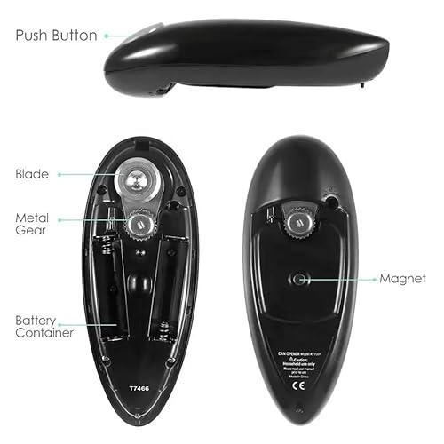 Avignon Official Electric Can Opener, Superior, Open Rounded Can With One Button Push, Smooth Edge & Food Safe Stainless Steel Can Opener, Battery Operated Handheld Can Opener #TOP4