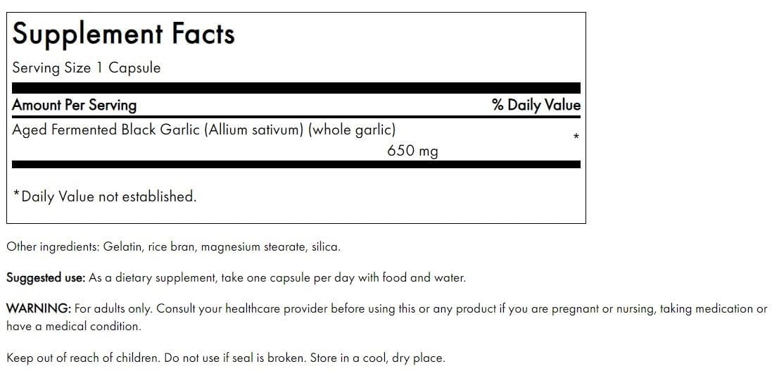 Swanson Aged Black Garlic 650 Milligrams, 30 Capsules — Amazon image 2