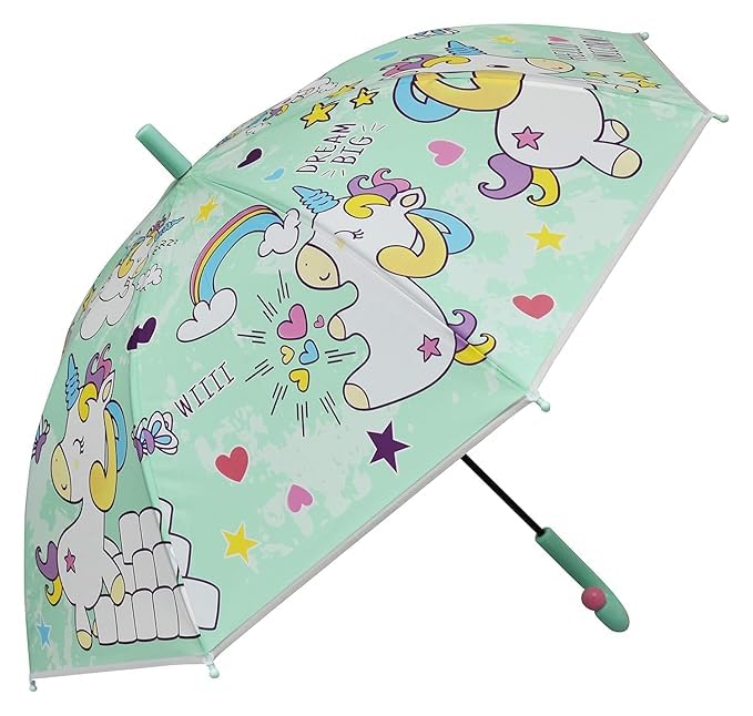 Random Color Cute Baby Unicorn Umbrella for Girls, PVC Unicorn Umbrella, Umbrella for Children, Umbrella for Girls and Boys, Umbrella for Kids, Unicorn Umbrella for Rain-image-3